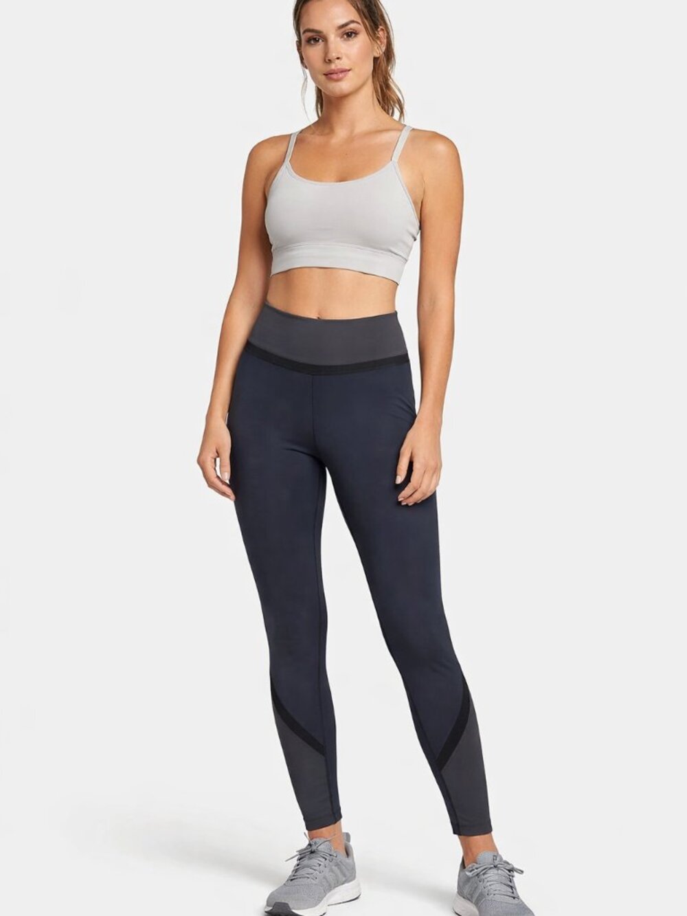 Tangerine Brand Cropped Active Leggings in Dark Charcoal and Navy Women’s Size S